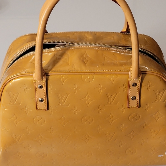 Louis Vuitton Monogram Vernis Yellow Bowling Style Handbag See Pics - Picture 6 of 16